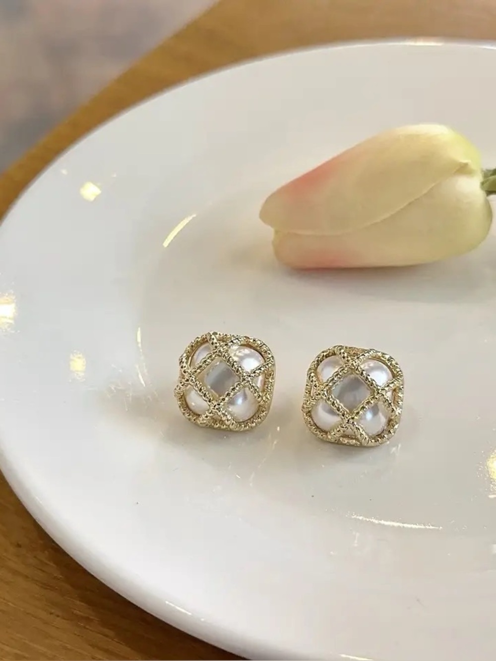 3/$40 NWT Imitation Pearl Square Clip on Earrings